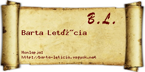 Barta Letícia névjegykártya