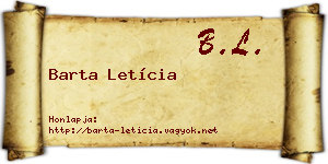 Barta Letícia névjegykártya
